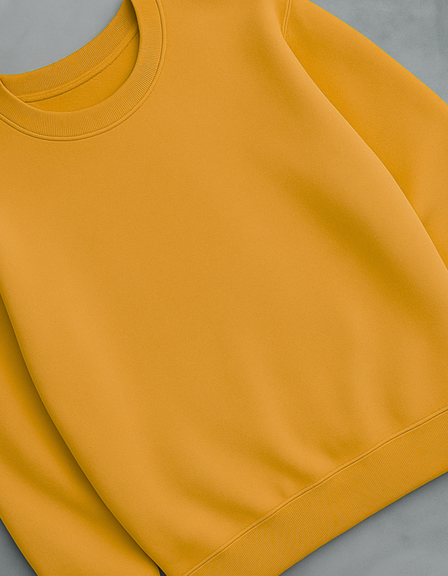 Unisex Solid Sweatshirt- Mustard Yellow Color- White Bear
