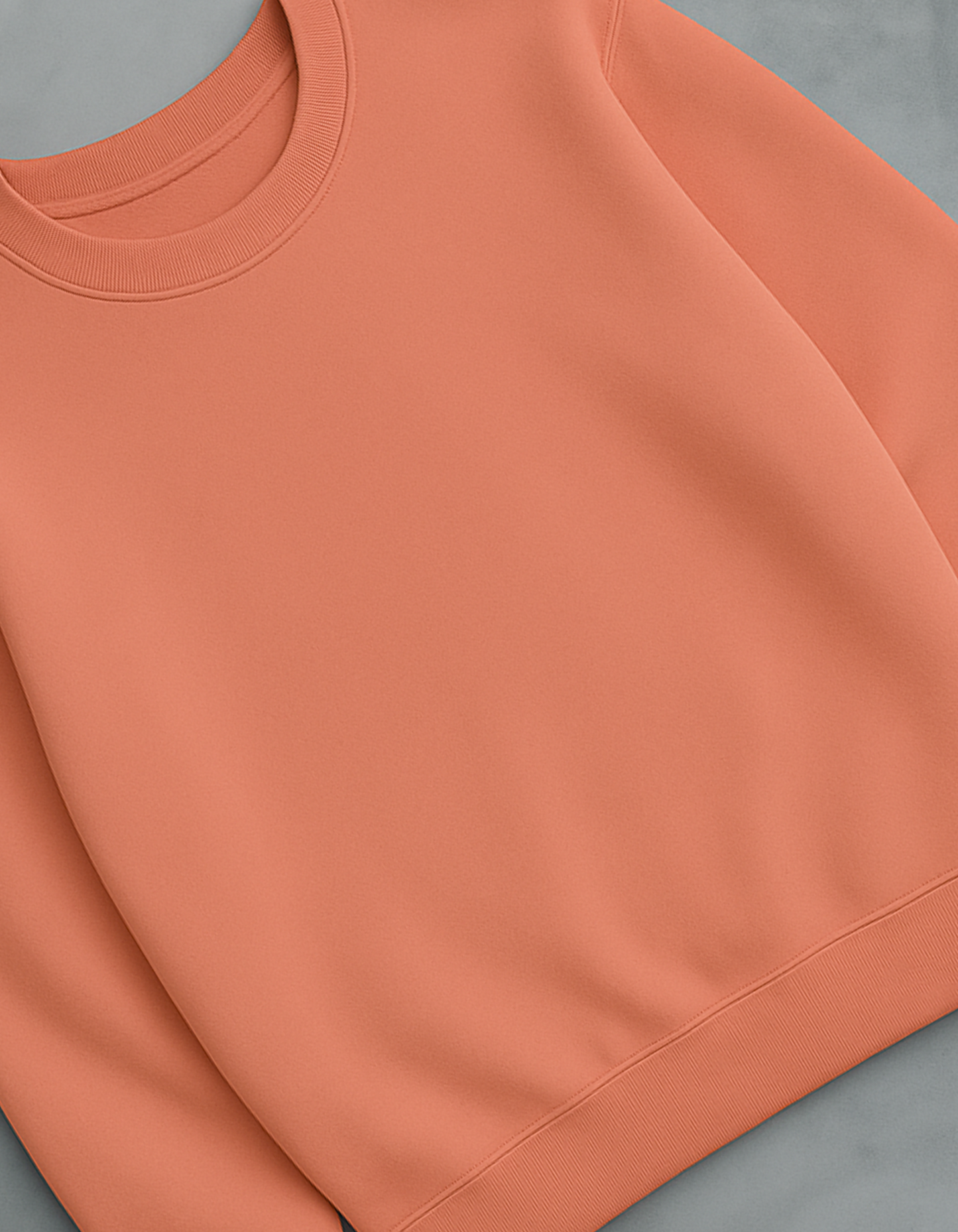 Unisex Solid Sweatshirt- coral Color- White Bear