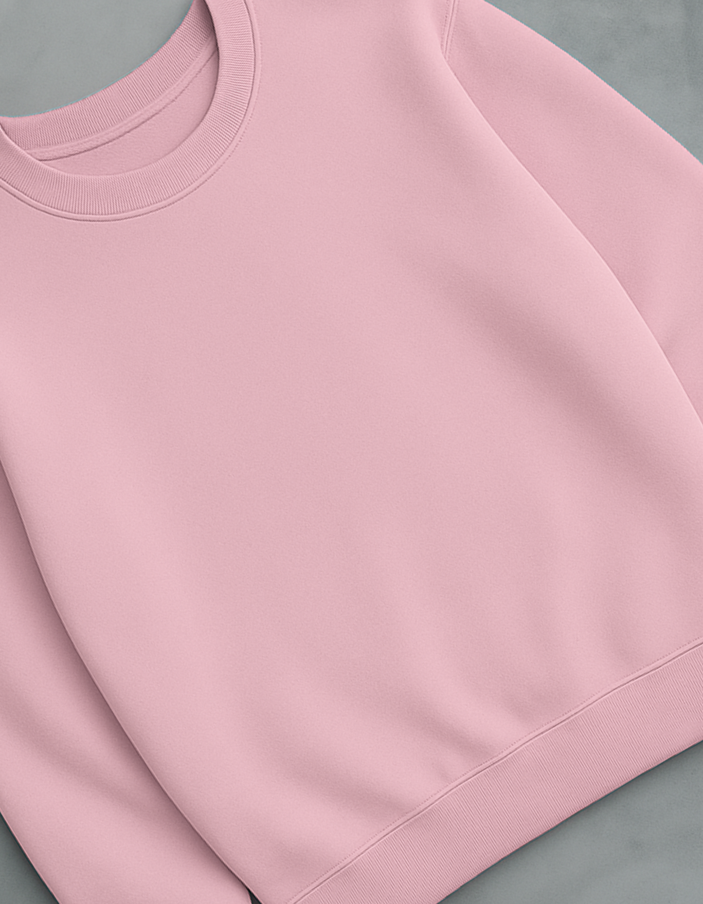 Unisex Solid Sweatshirt-pink Color- White Bear