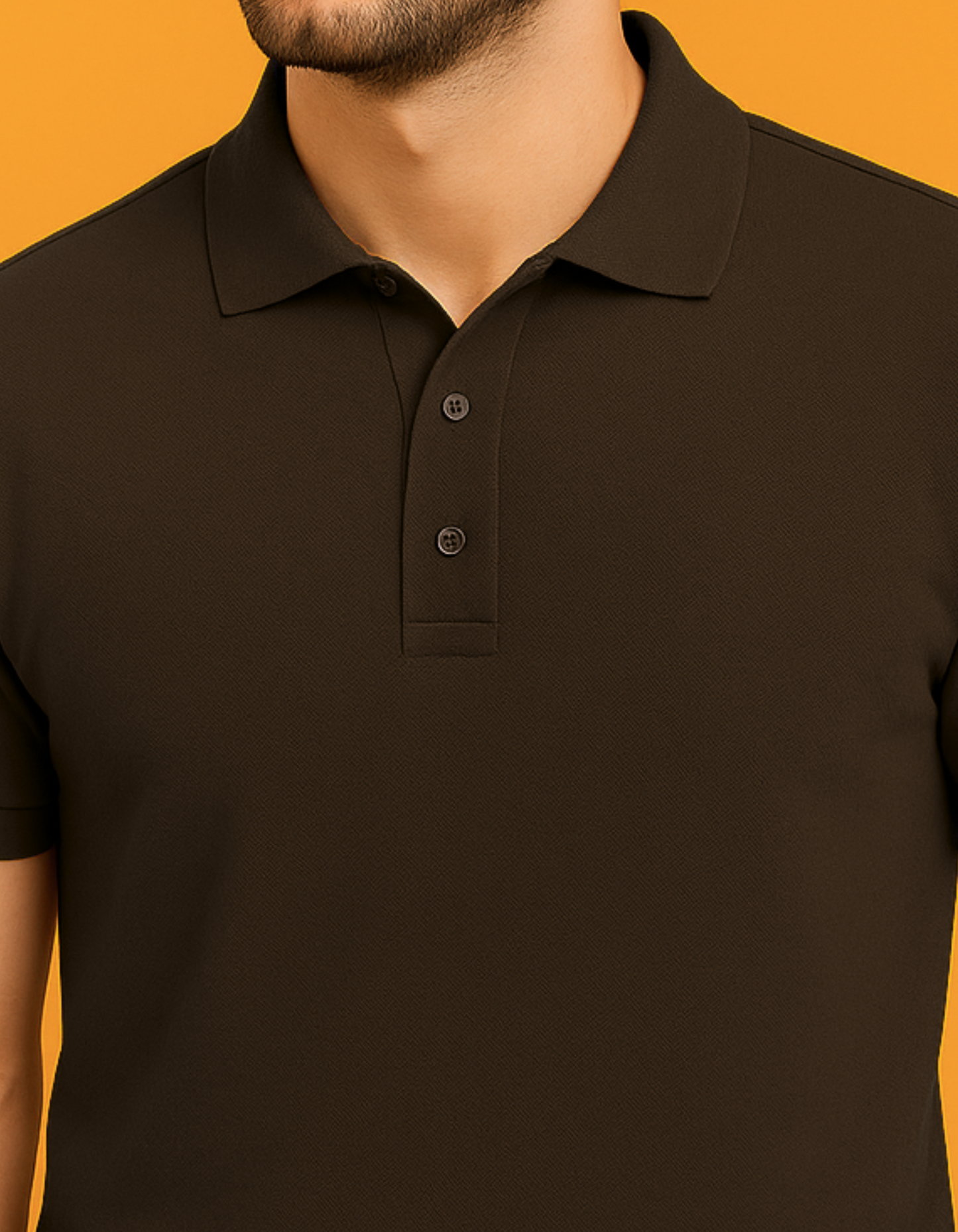 Men Solid Polo Neck T-Shirt-coffee brown color