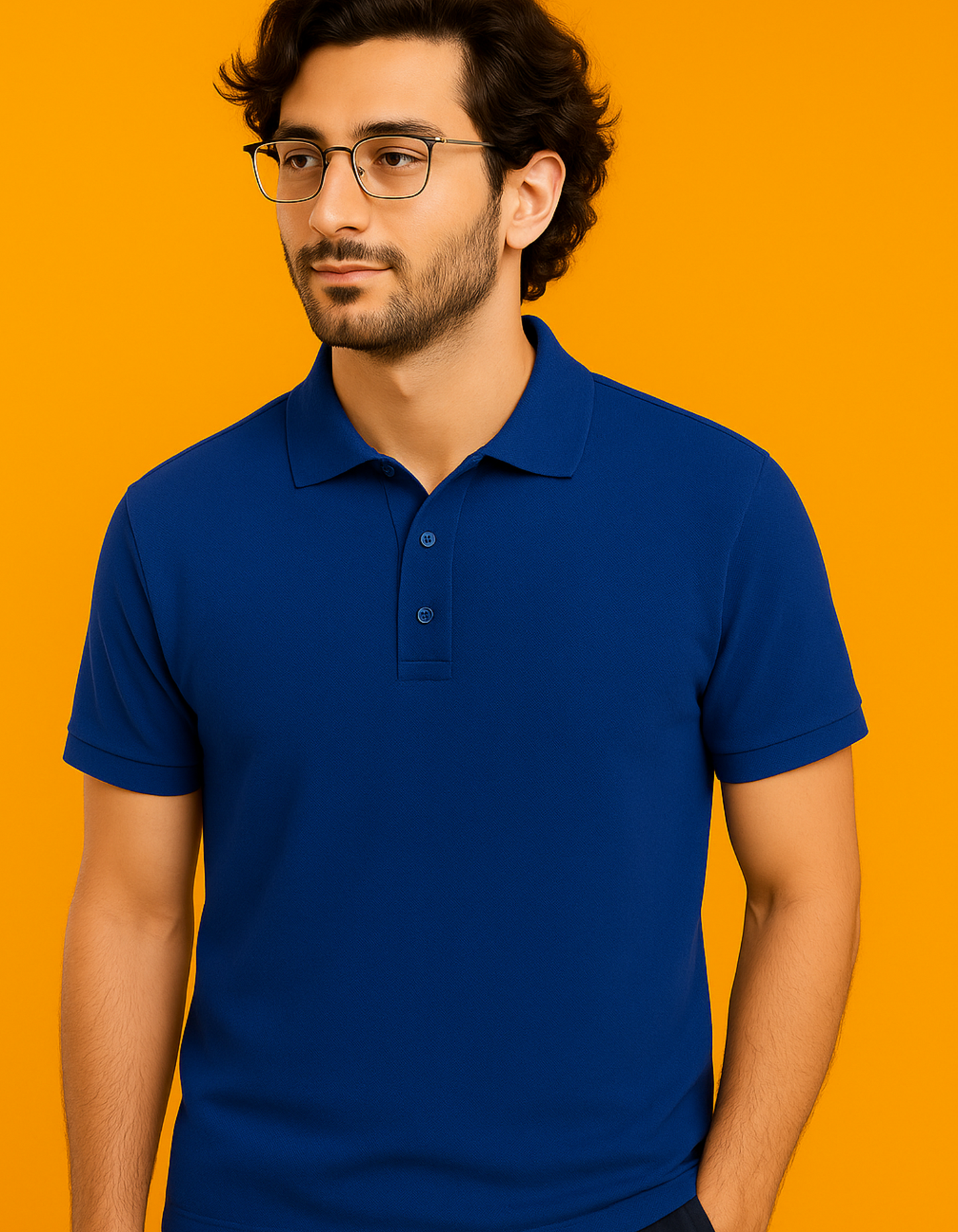 Men Solid Polo Neck T-Shirt-blue color