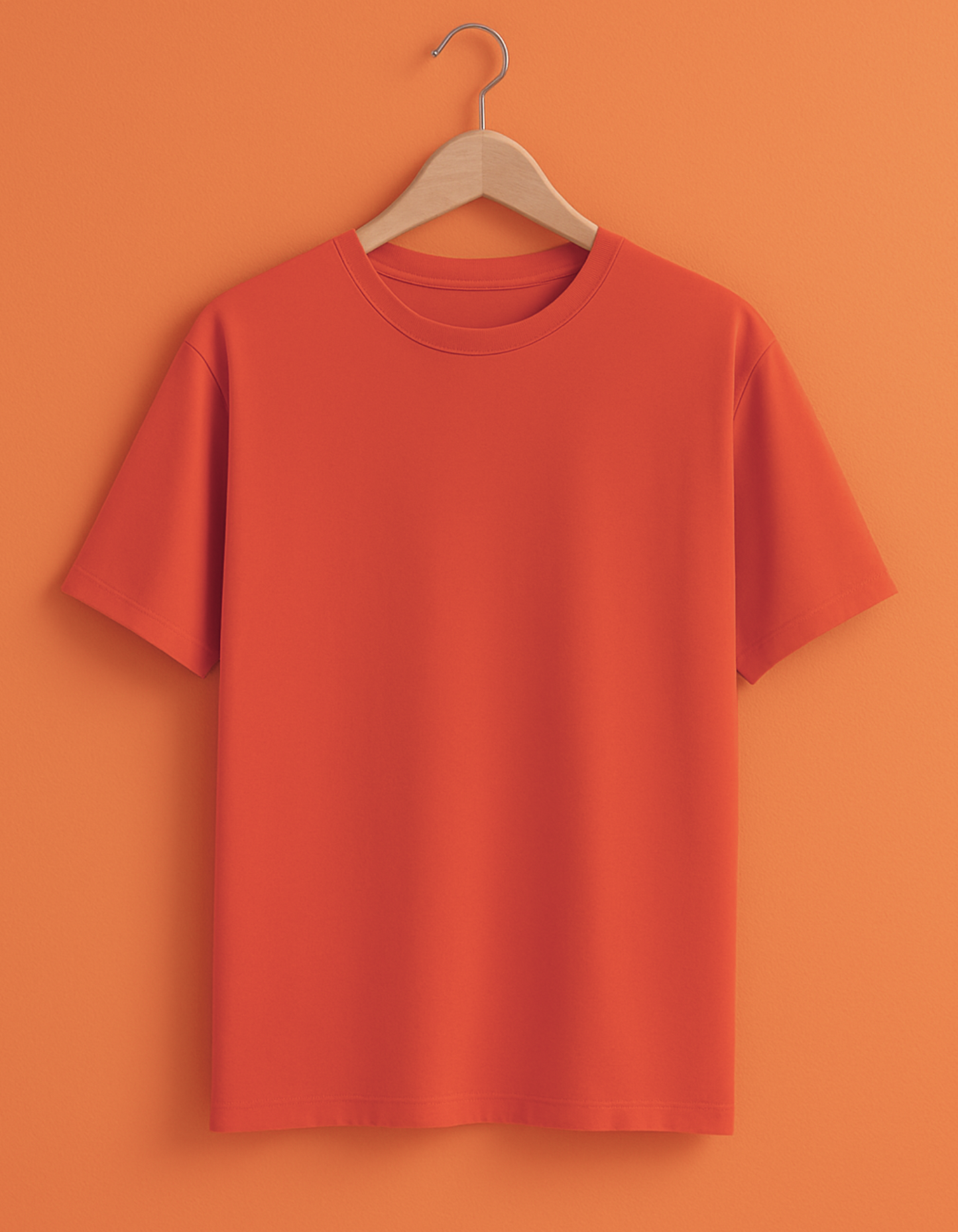 Unisex Classic Crew Solid T-Shirt-red Color-White Bear