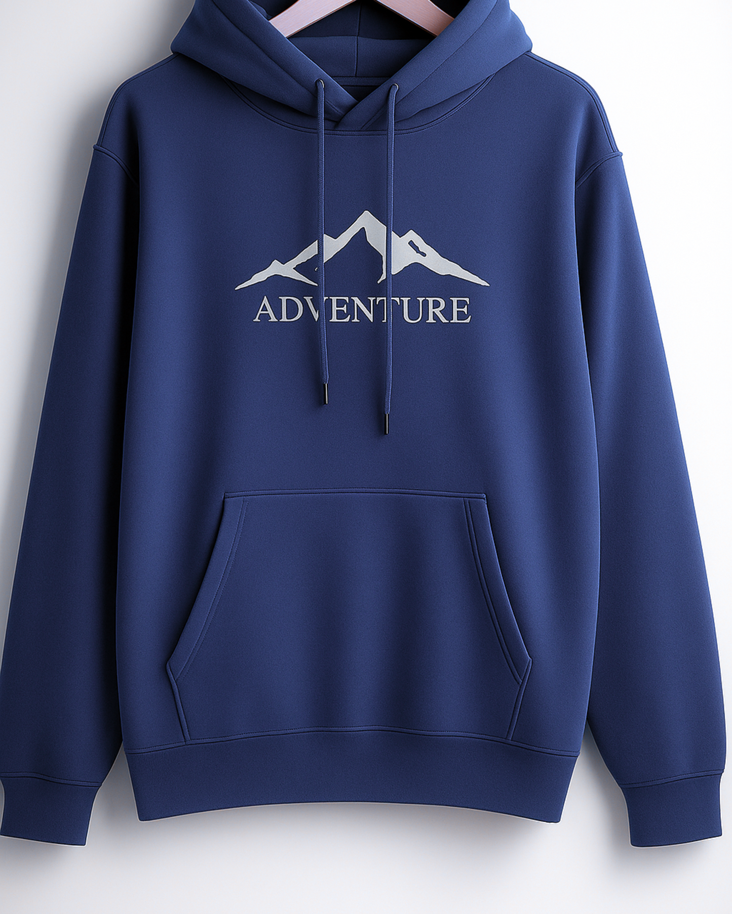 Unisex Full Sleeve Hooded Sweatshirt-blue Color-White Bear