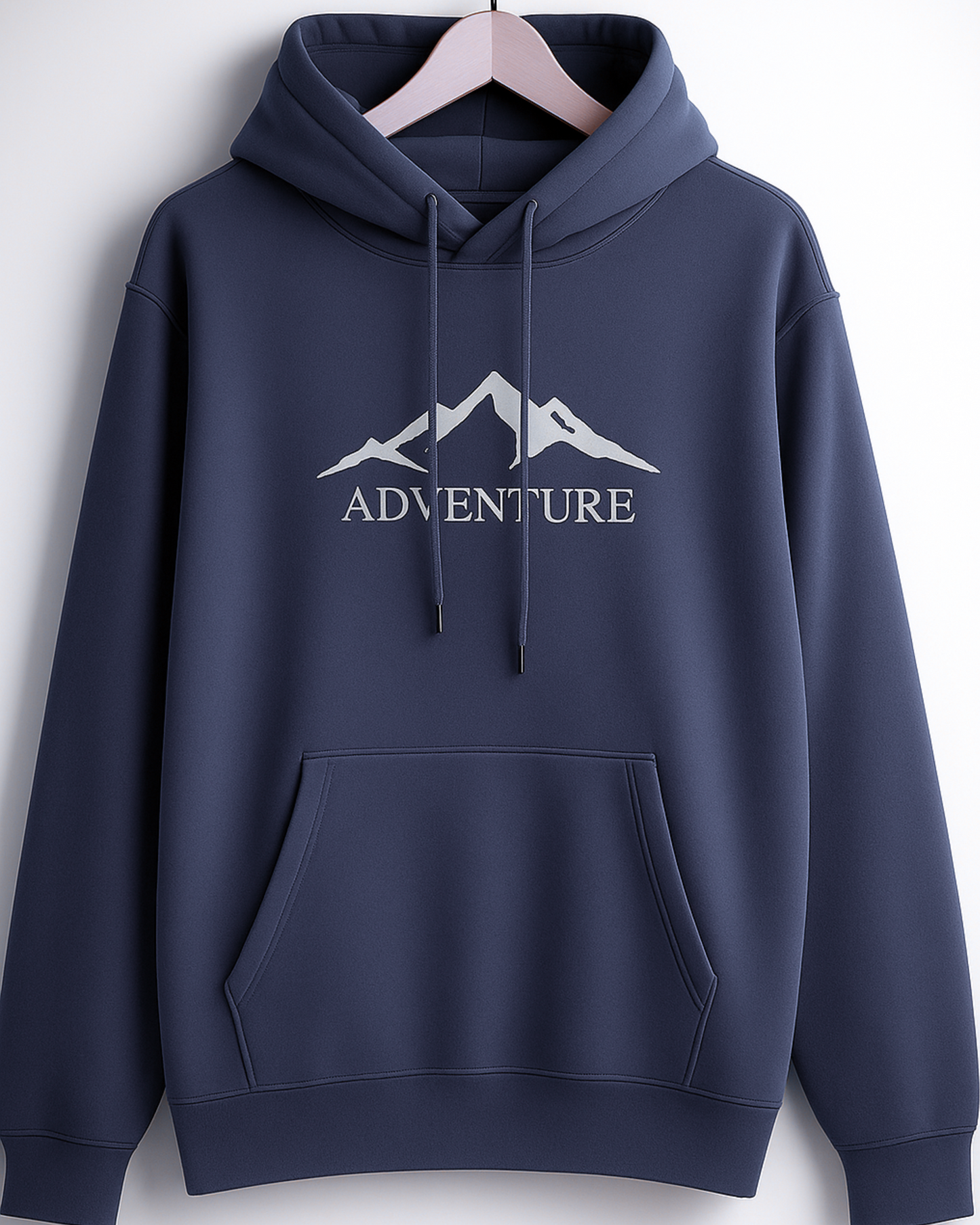 Unisex Full Sleeve Hooded Sweatshirt-navy blue Color-White Bear