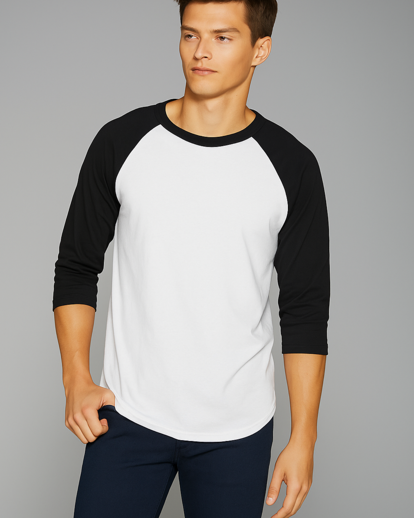 Unisex Raglan Full sleeve T-Shirt_black&white