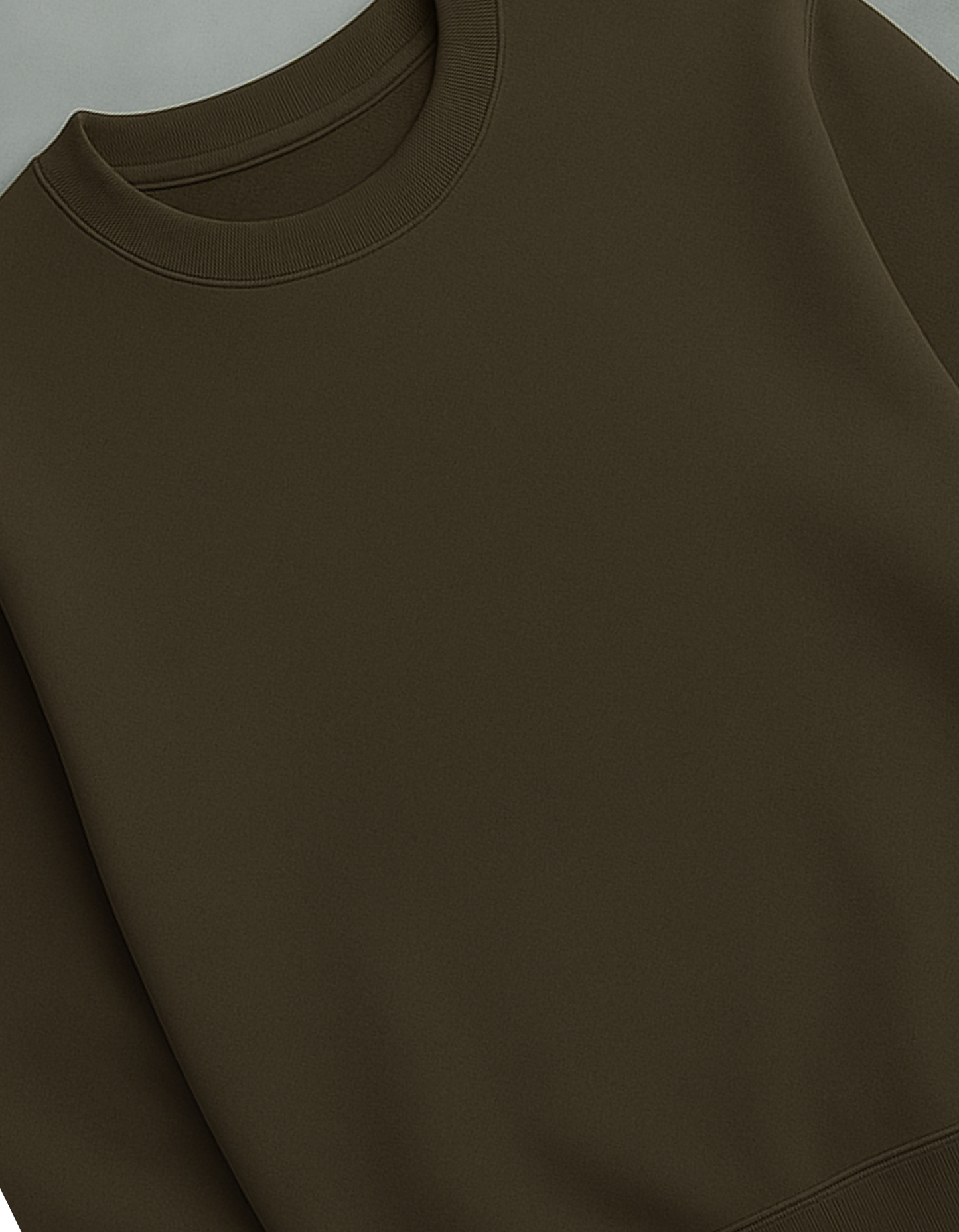 Unisex Solid Sweatshirt- olive green Color- White Bear