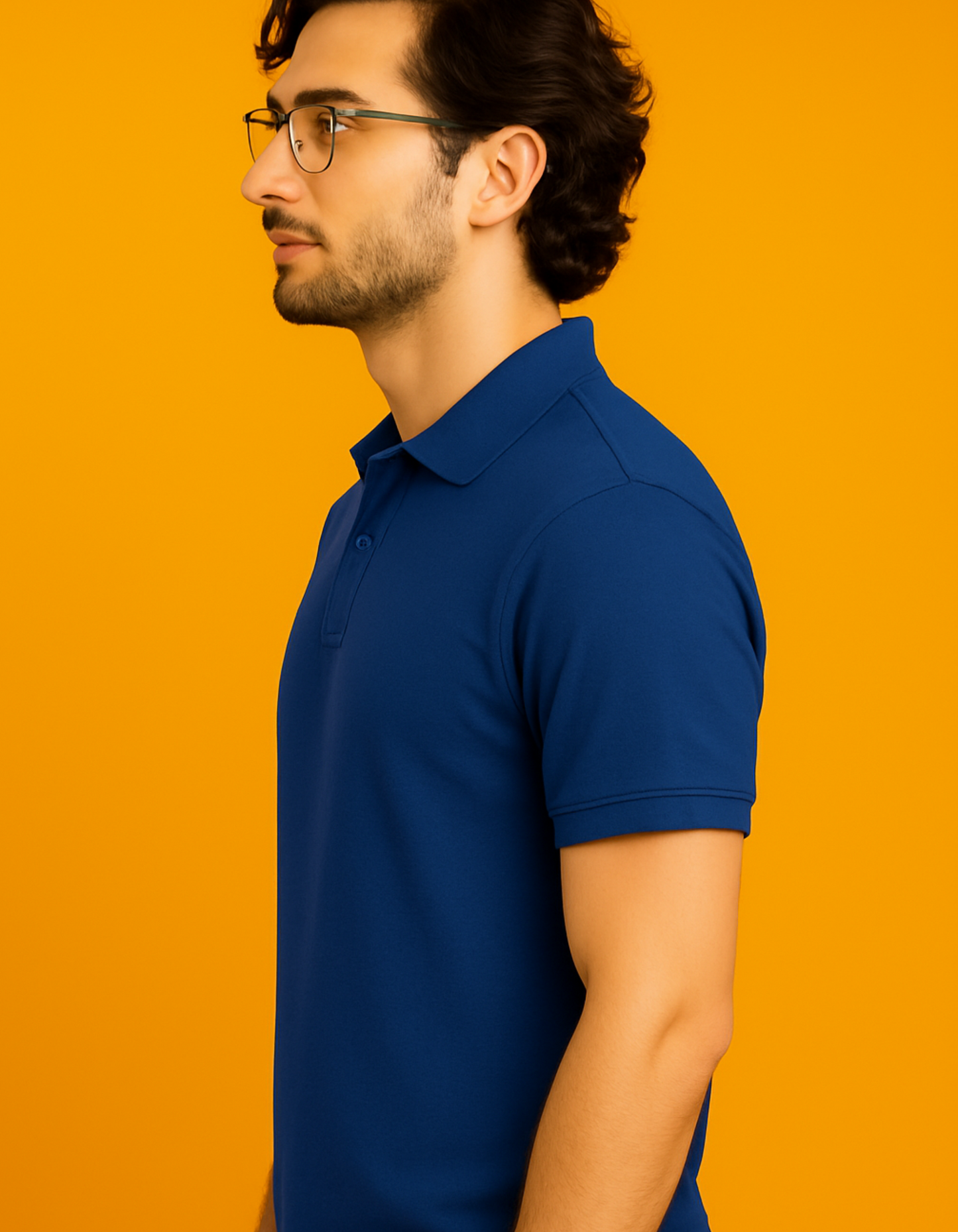 Men Solid Polo Neck T-Shirt-blue color