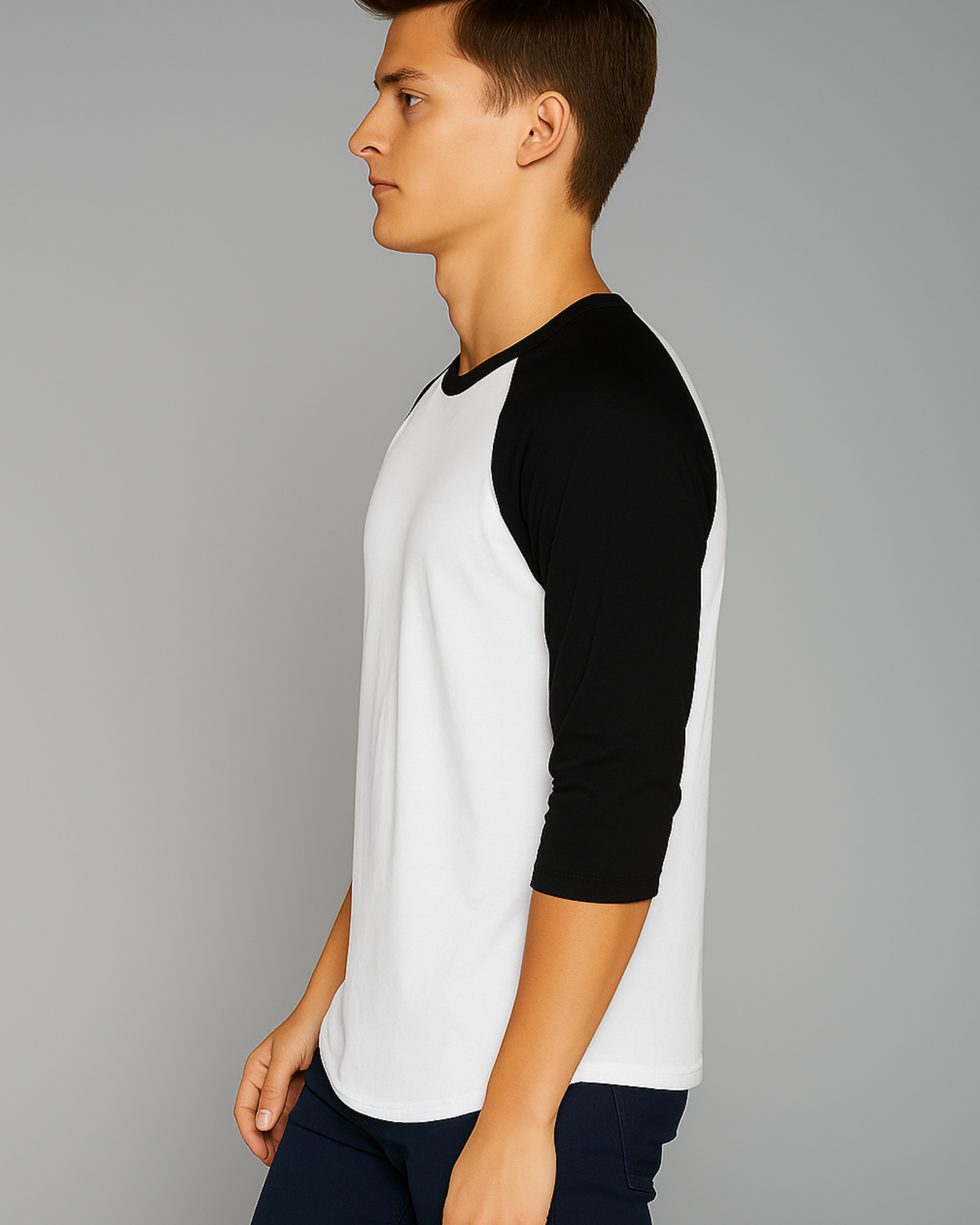 Unisex Raglan Full sleeve T-Shirt_black&white