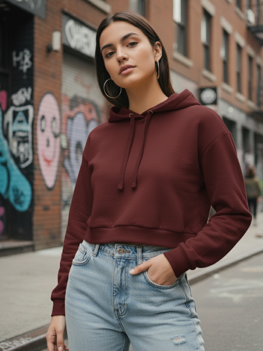 Cropped Hoodie for Women | Stylish Casual Wear | White Bear Clothing