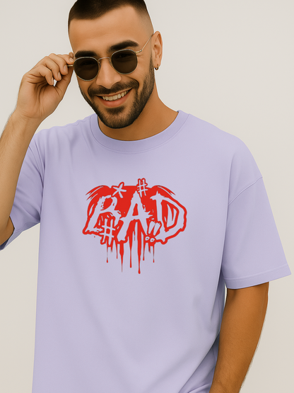 Unisex Terry Oversized Printed T-shirt_lavender