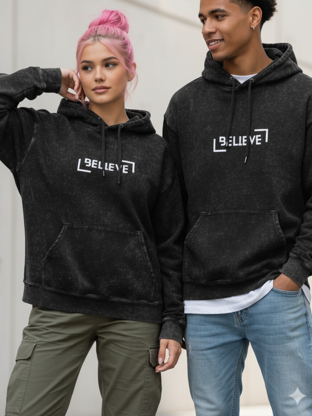 Unisex Acid Wash Hoodie – Stylish Gen-Z Couple Fashion | White Bear Clothing