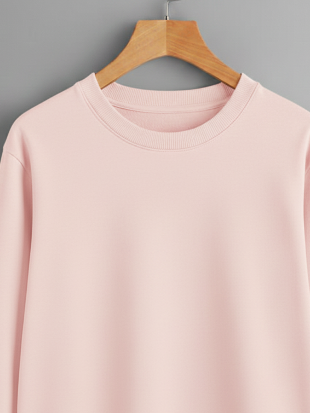 Unisex Solid classic Crewneck Sweatshirt-pink