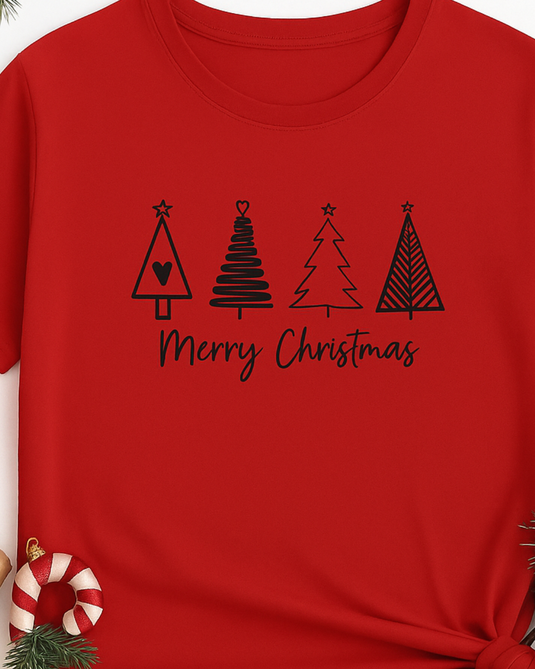 Unisex Merry Christmas Printed Tee | Unisex Holiday Graphic crew T-shirt