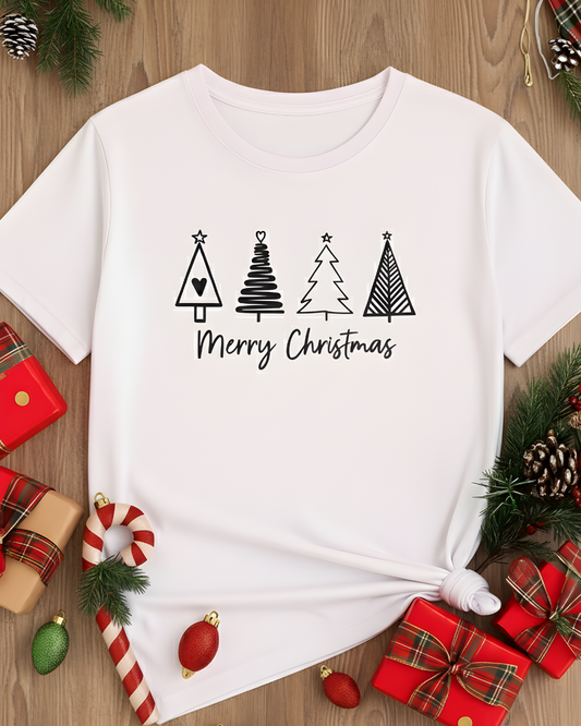 Unisex Merry Christmas Printed Tee | Unisex Holiday Graphic crew T-shirt