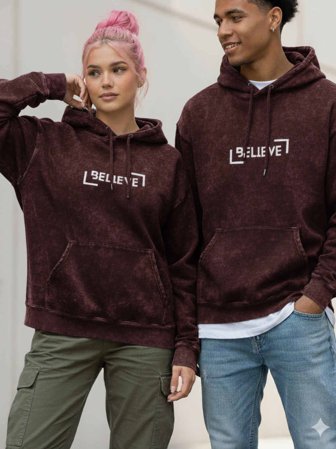 Unisex Acid Wash Hoodie – Stylish Gen-Z Couple Fashion | White Bear Clothing