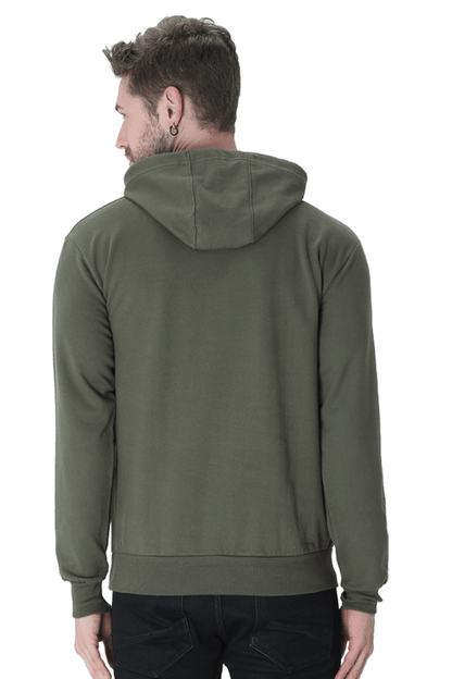 Unisex Full Sleeve Hooded Sweatshirt-Jade Color-White Bear