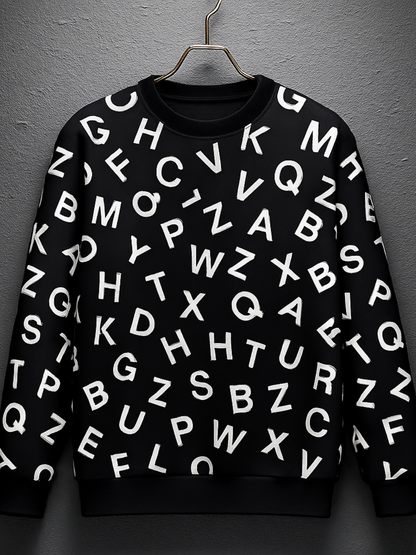Alphabet Print Sweatshirts for Men and Women | Stylish Casual Outfit Lookbook