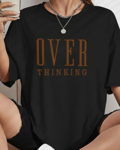 Unisex OVER THINKING Off White Graphic T-Shirt | Mental Health Tee