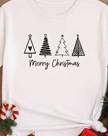 Unisex Merry Christmas Printed Tee | Unisex Holiday Graphic crew T-shirt
