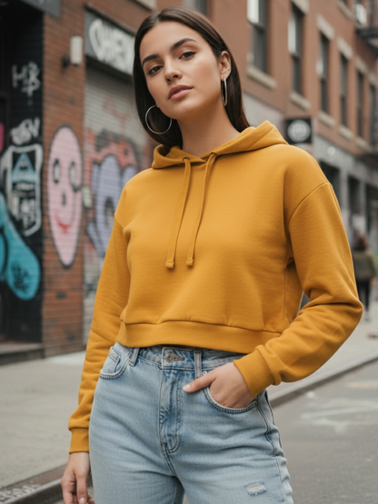 Cropped Hoodie for Women | Stylish Casual Wear | White Bear Clothing