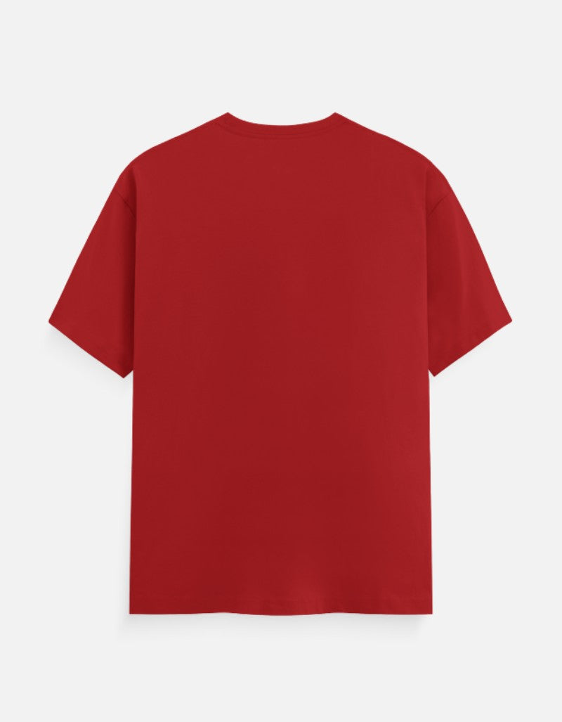 Unisex Classic Crew Solid T-Shirt-Maroon Color-White Bear