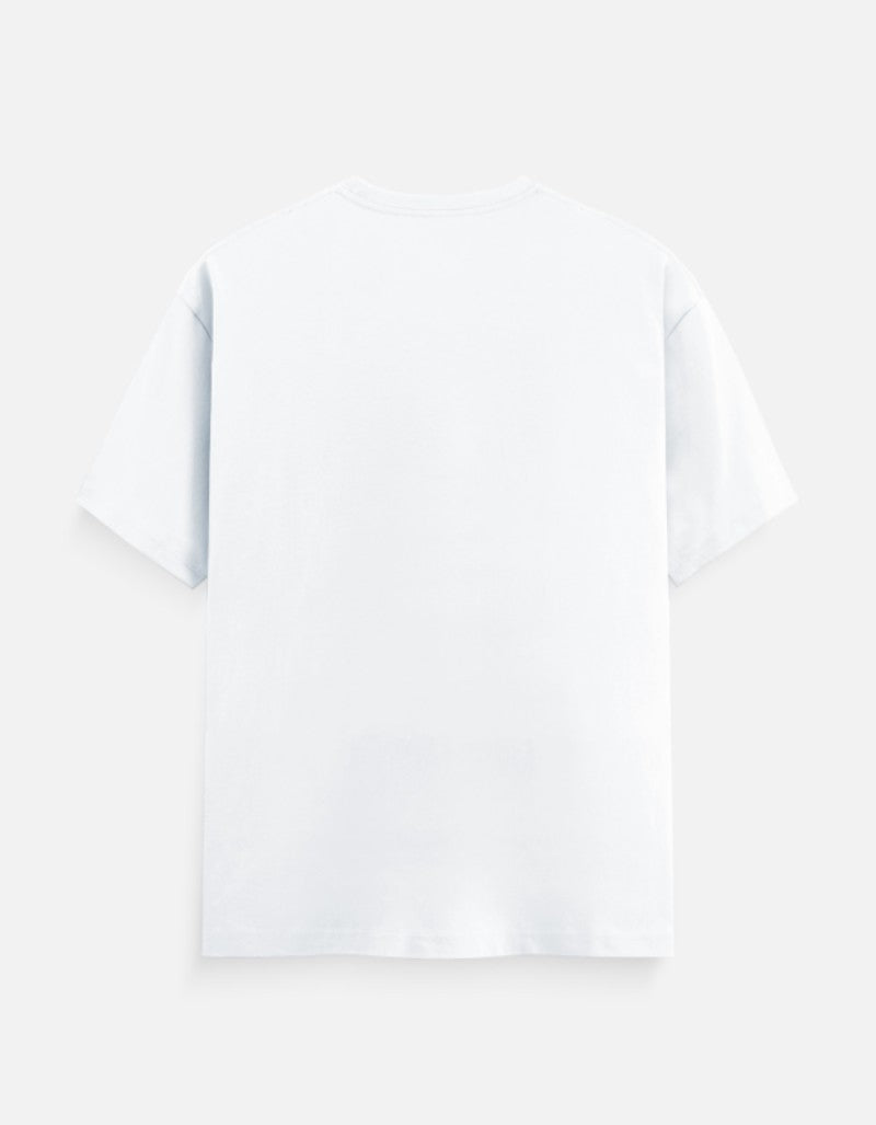 Unisex Classic Crew Printed T-Shirt-White Color-White Bear