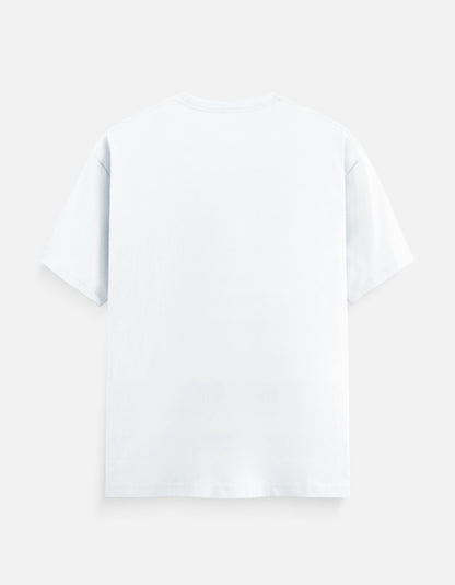 Unisex Classic Crew Printed T-Shirt-White Color-White Bear