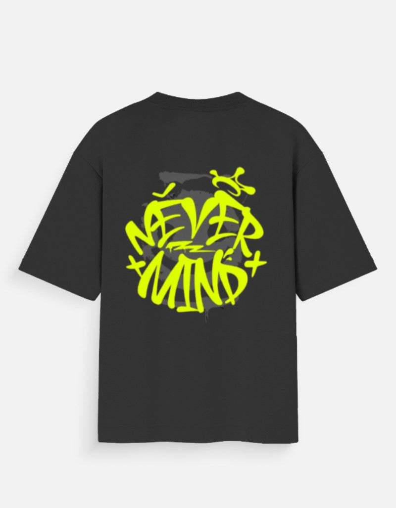 Unisex Oversized Standard Printed T-Shirt- Black Color- White Bear
