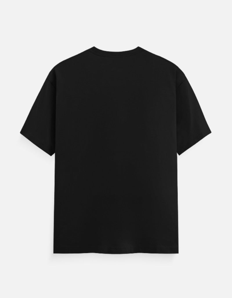 Unisex Classic Crew Solid T-Shirt-Black Color-White Bear