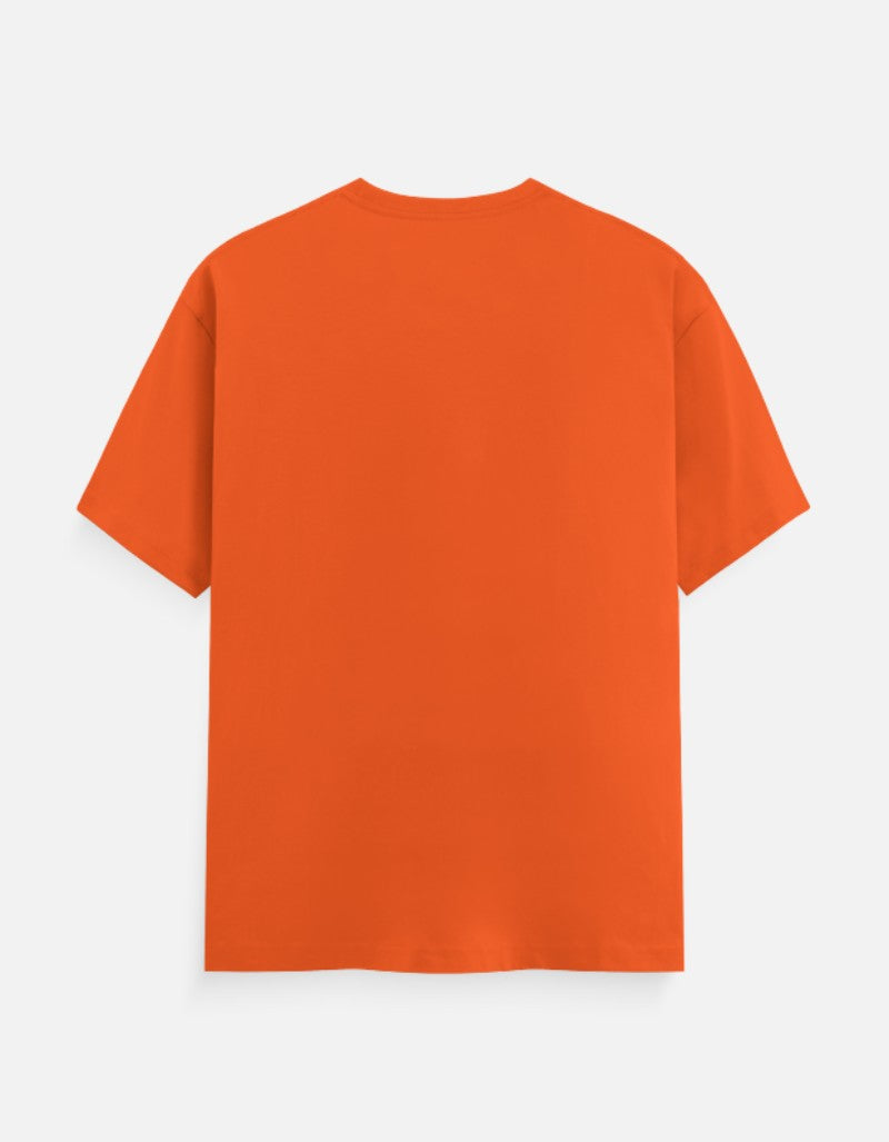 Unisex Classic Crew Printed T-Shirt-Orange Color-White Bear