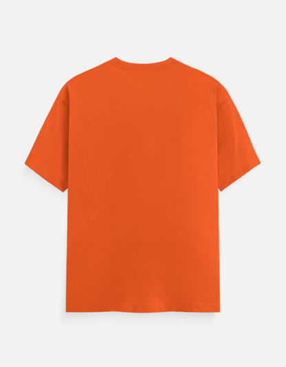 Unisex Classic Crew Printed T-Shirt-Orange Color-White Bear