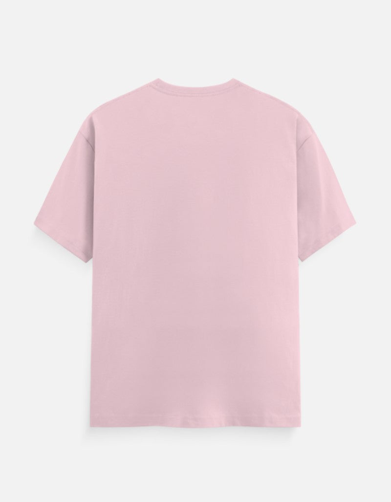 Unisex Classic Crew Solid T-Shirt-Pink Color-White Bear