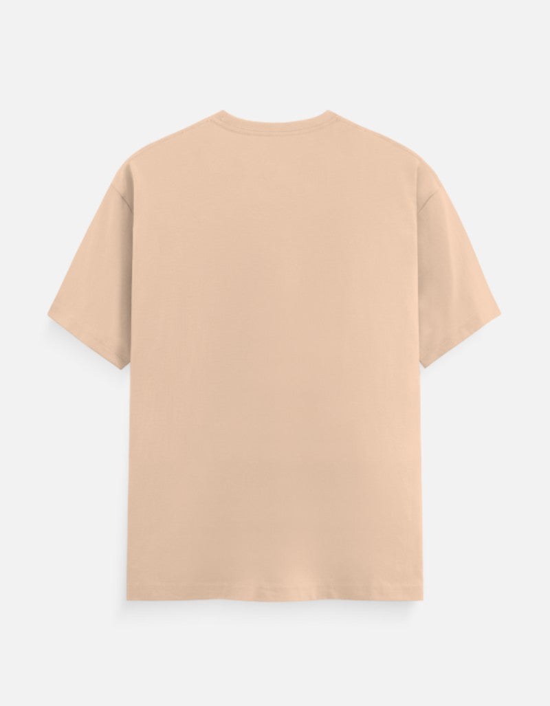 Unisex Classic Crew Printed T-Shirt-Beige Color-White Bear