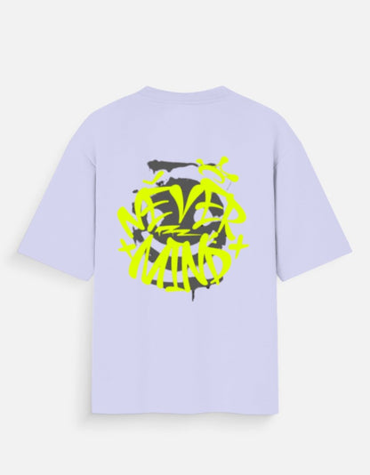Unisex Oversized Standard Printed T-Shirt- Lavender Color- White Bear