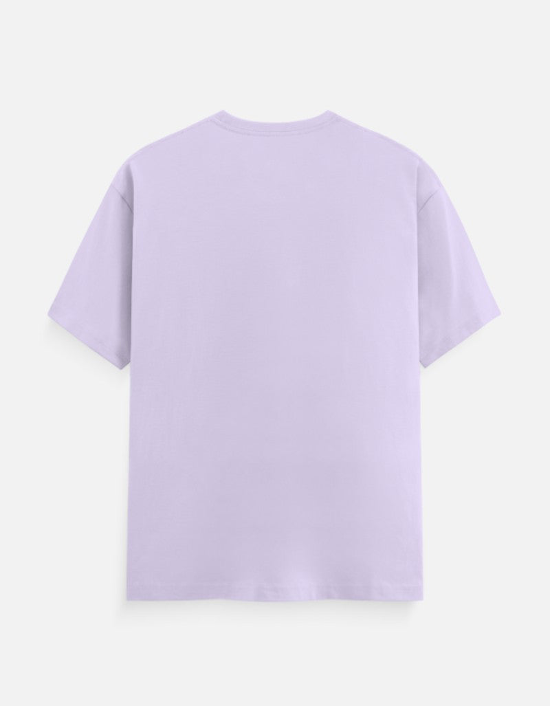 Unisex Classic Crew Printed T-Shirt-Lavender Color-White Bear