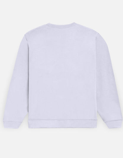 Unisex Printed Sweatshirt-Lavender Color-White Bear