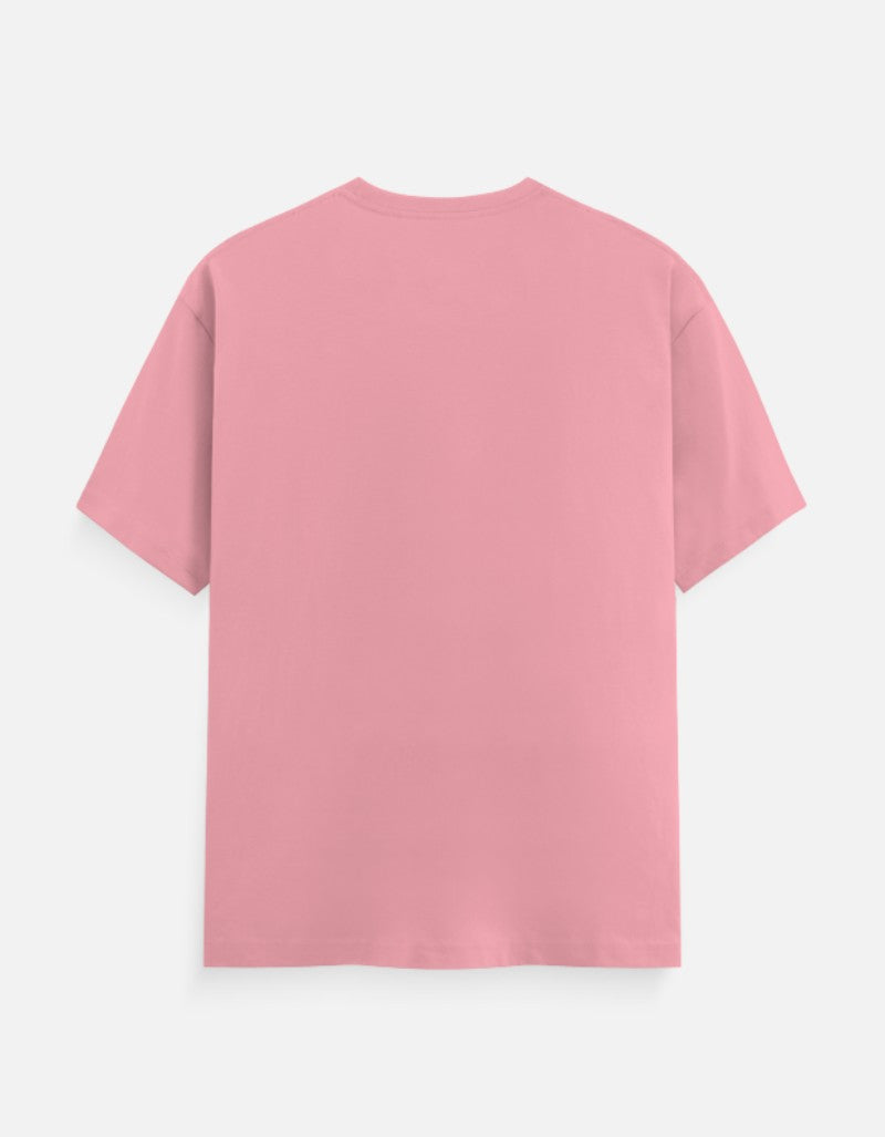 Unisex Classic Crew Solid T-Shirt-PINK Color-White Bear