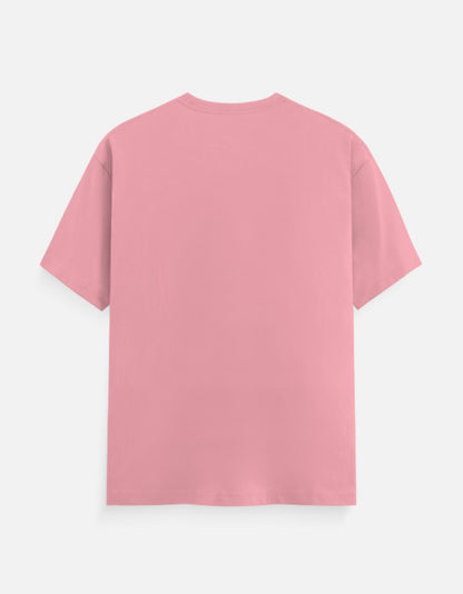 Unisex Classic Crew Solid T-Shirt-PINK Color-White Bear