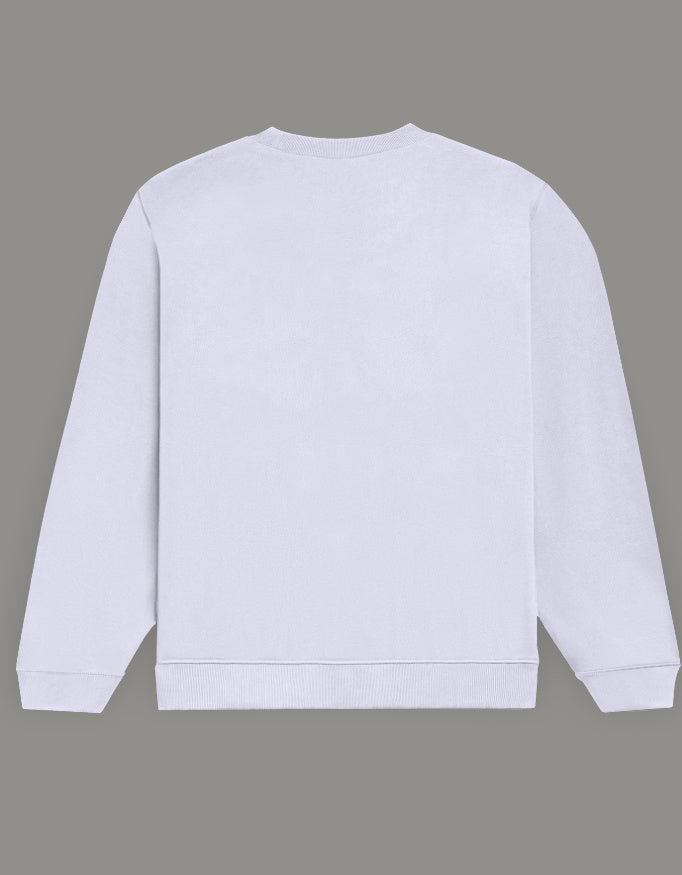 Men & Women Oversized Printed Sweatshirt- Lavender Color- White Bear