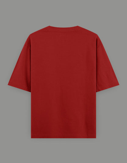 Unisex Oversized Classic T-Shirt -Red Color - White Bear