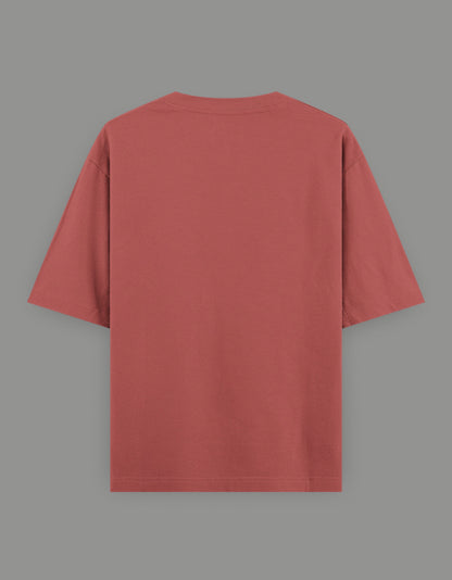 Unisex Oversized Classic T-Shirt -Coral Color - White Bear
