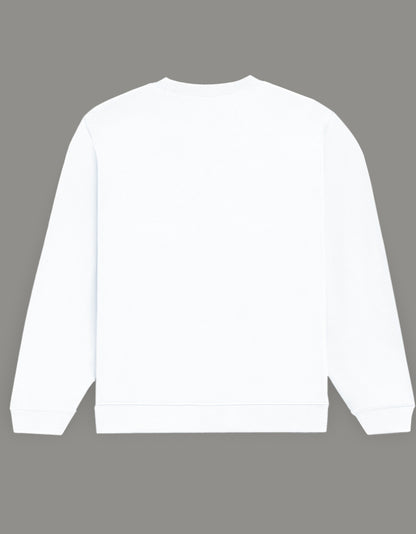 Men & Women Oversized Printed Sweatshirt- White Color- White Bear