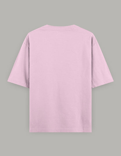 Men & Women Oversized Printed Crew Neck T-Shirt - PINK COLOR - White Bear
