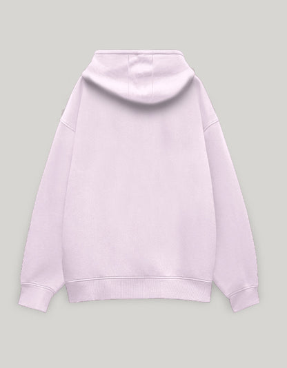 Unisex Oversized Hoodie-PInk Color-White Bear