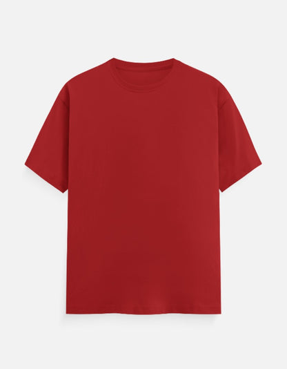 Unisex Classic Crew Solid T-Shirt-Maroon Color-White Bear