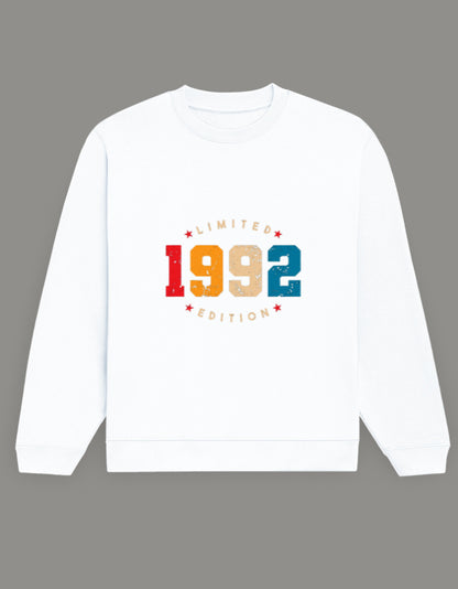 Men & Women Oversized Printed Sweatshirt- White Color- White Bear