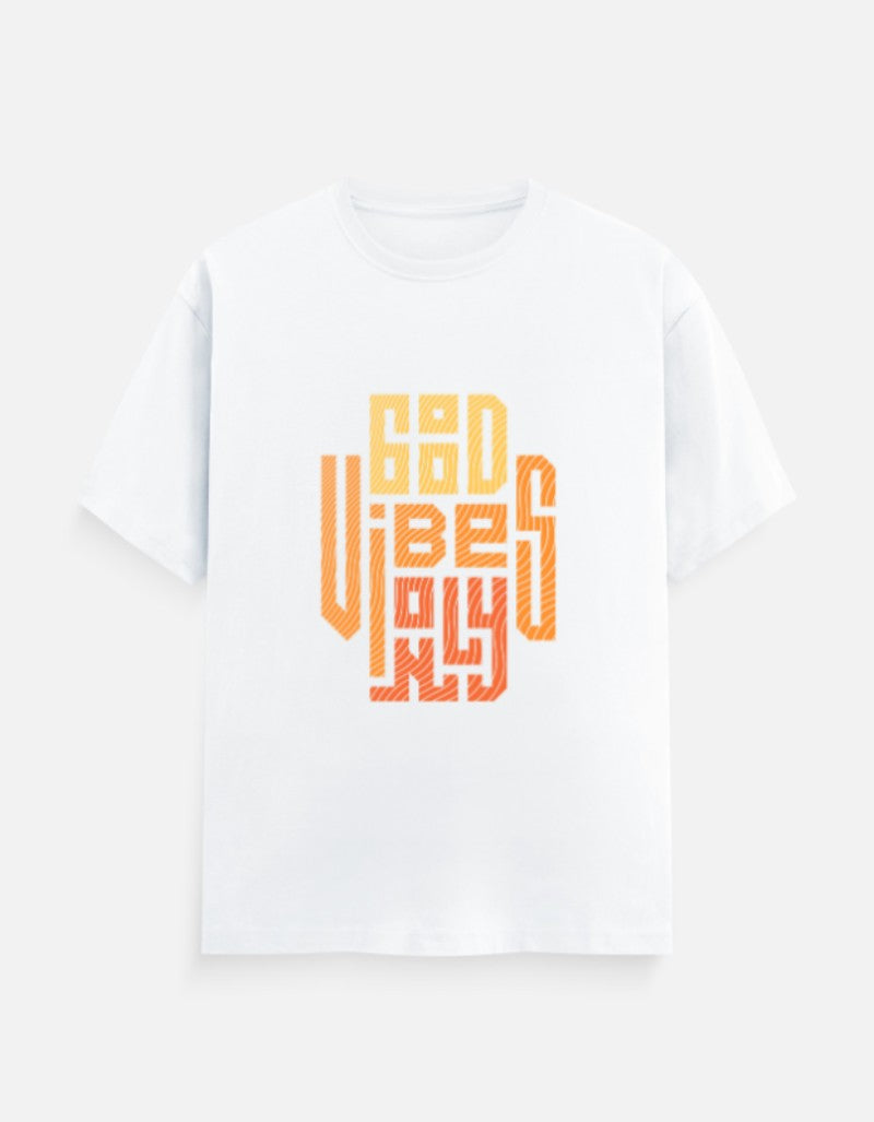 Unisex Classic Crew Printed T-Shirt-White Color-White Bear