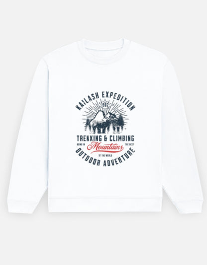 Unisex Printed Sweatshirt-White Color-White Bear