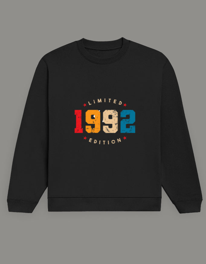 Men & Women Oversized Printed Sweatshirt- Black Color- White Bear