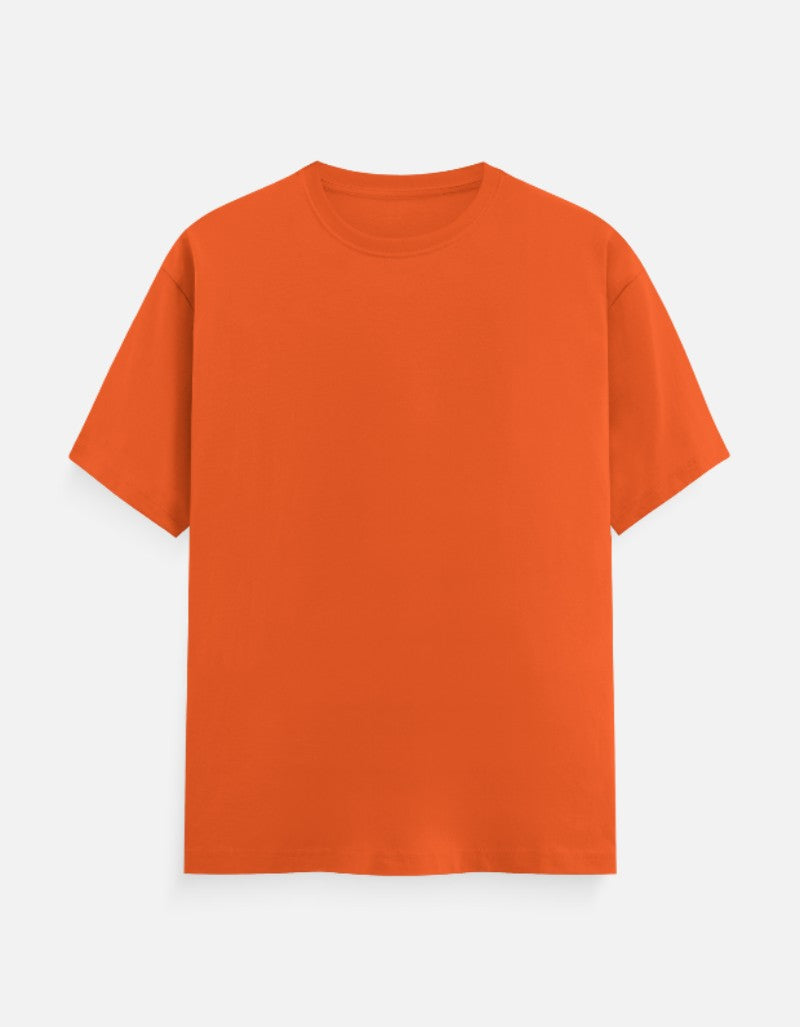 Unisex Classic Crew Solid T-Shirt-Orange Color-White Bear